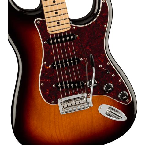 sunburst stratocaster with tortoise pickguard.